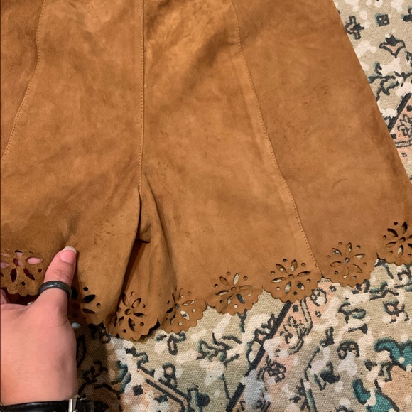 Zara Suede Cutwork Shorts - Picture 8 of 12